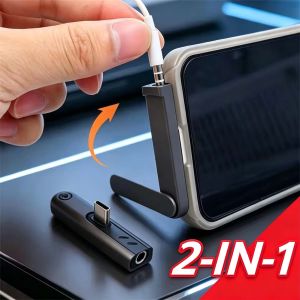 1/2Pcs Portable Type-C To 3.5mm Audio Bracket Foldable Adapter Folding Mobile Phone Stand Aluminum Alloy Mini Headphone Converter