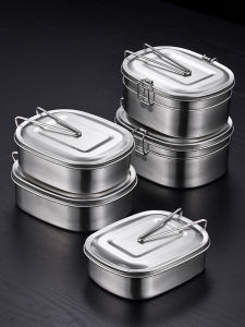 Traditional Style Stainless Steel 304 Food Grade Lunch Box Double Layer Steam Cooked Meal Box with Lid for School And Office
