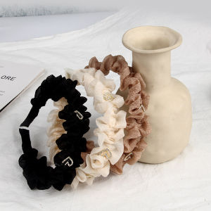 Korean Fashion Love Rhinestone Head Band Elegant Pleated Hairband Women Hair Accessories for Girls