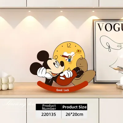 Creative Cartoon Mickey Mouse Tabletop Decoration TV Cabinet Drawer Bedside Table Clock Decorative Painting Home Decor