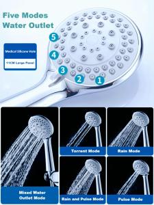 XinKunLong K8410 New styles Shower Head 5 Modes Adjustable High Pressure Upgraded High quality rain shower Shower Head Set