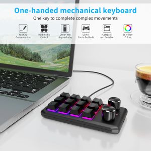 Bluetooth 12 Key 2-knob USB Programming Macro Custom Keyboard Game Console Mechanical Keyboard Photoshop Hot Swappable Keyboard