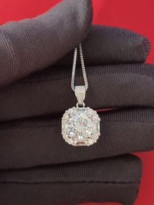 Diamcity (Free Gra Certificate) Moissanite Dua Karat Imitasi Anting Mozambik Kalung Cincin Perhiasan Set
