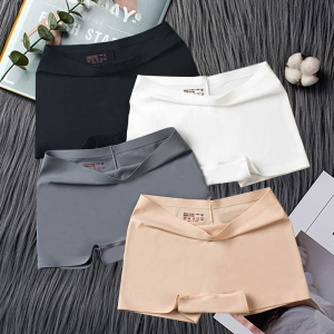 Ice Silk Pure Cotton Underwear Antibacterial Boxers Womens Safety Pants Boxer Mid-Rise Pants Seamless Safety Summer Thin