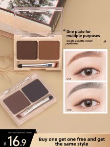 MONLEYTA | Long-lasting Sweat-proof Dual-tone Eyebrow Powder Paste Beginner-friendly 3D Eyebrow Pencil Eyebrow Powder Palette