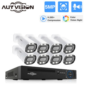 8CH 4K POE NVR Security 25Fps 5MP Camera System Kit CCTV Two Way Audio AI Face Detect Outdoor Video Surveillance IP Camera Set