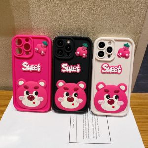 Honor 200 X9C X7C X5B 50 70 90 Lite X7b X9 X9b X8b X8 X6 X9a X8a X7a X6a Magic 6 5 Pro Sweet Strawberry Bear Cartoon Soft Phone Case