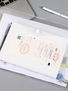 Transparent Office Document Bag with Buckle A4 Paper Storage File Folder for Students Business Supplies Storage Bag