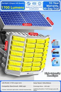 YUNHONG | Outdoor Waterproof High Power Super Bright Solar Flood Light