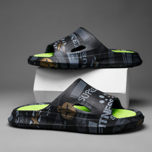 Mens Summer Outdoor Casual Slip-On Slippers Anti-Slip Trendy Large Size 46 Flat Sandals Breathable Split Color Korean Style