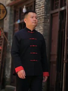 daidai (Ready Stock) Man Men Tang Suit Samfu Tangsuit Chinese CNY Traditional Long Sleeve Cotton  中国风纯棉男士唐装长袖中式春秋汉服居士服长衫