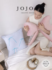 Jojos L PD Straight Living Room Sofa Pillow Back Sample Room Student Lumbar Support Cute Home Use Polyester Fiber Square Cotton Print