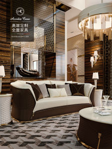 Modern Hong Kong Style Villa Furniture TURRI Sofa Flat Layer Cotton Fabric Sponge Filling Italian Minimalist Customizable