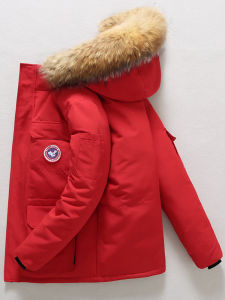 Thick White Duck down Jacket Winter Outdoor Workwear Coat for Men with Large Fur Collar Couple Style Home Youth Fashion