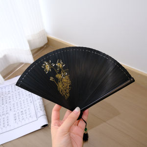Quạt Gấp Kiểu Trung Quốc Mới Lỗ Rỗng Trơn Tru Toàn Bộ Bằng Tre Dễ Mở Và Đóng Phong Cách Cổ Điển Mang Theo Mùa Hè Trang Trí Nhà