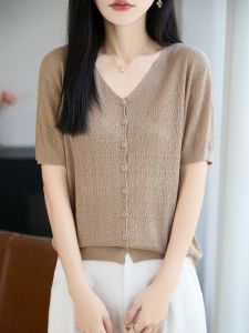YUEXINYIRONG | Pleated Lace Breathable Loose Knit Top