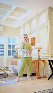 Setelan Ribyla Blouse Rompi & Celana Twill Premium Mix Katun ONE SET