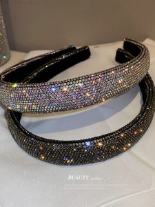 Fashion Full Diamond Super Flash Elegant Headband Fashion All-Match Colorful Crystals Hair Band Simple Personality Trendy Internet Celebrity Hair Accessories