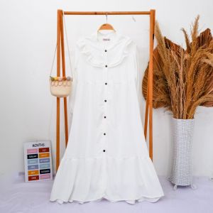 "NCC" Usia 7-12 tahun Gamis Panjang Putih anak Perempuan NARA Junior By Bobokids Long Dress Baju Muslim Anak Cewek Murah