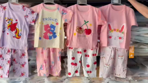 0-7yrs Baby kids pajama terno set for girl