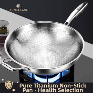 Chảo Không Dính Titanium Sạch 100% Không Phủ Lớp Đáy Cá Herringbone