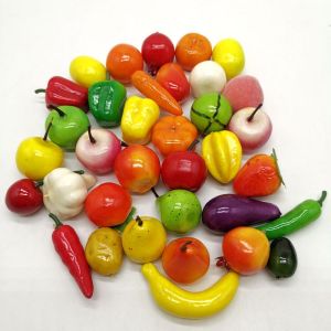 Miniature Simulated Mixed Fruit Model Toy Set Vegetables Early Education Props Nursery Decorations Realistic Food Simulation