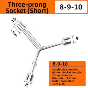 Extended Y-Type Multi-Purpose Motorcycle Hex Wrench Manual Tool Set Triple Beam Wrench Chrome Vanadium Alloy Steel Hand Tool