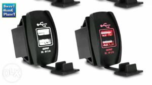 Car Dual USB Charger 12V Dual USB Ports Power Socket LED Light 3.1A LED Fast Charging USB Socket