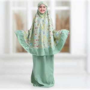 mukena anak rayon motif labubu