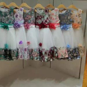 Summer Kids Girl Dress Embroidery Flower Girls Birthday Party Dresses Children Princess Prom Costums Formal Clothes 3 8 Years