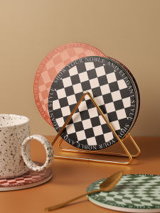 High-Temperature Resistant Dining Mat Nordic Style Chessboard Design Ins Windproof Table Mat Luxury Anti-Scalding Heat Insulation