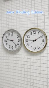 Jam Dinding Edison EDW 28 T26 Chrome Timbul Diameter 310mm 31cm