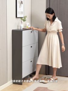 3 Color Shoe Rack Organizer: Wooden Flip Shoe Cabinet & Ultra Thin Storage Box