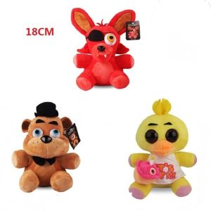 1pcs FNAF Plush Toys 16-18cm Five Nights At Freddys 4 Freddy Bear Chica Bonnie Foxy Plush Keychain Pendant Stuffed Animals Toys