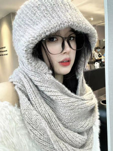 หมวกไหมพรมถักหนาสำหรับผู้หญิงในฤดูหนาวแบบหน้ากว้างทรงกลม หมวกไหมพรมถักแบบสวมหัวแบบสวมหัวแบบหนาสำหรับผู้หญิง