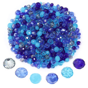 Blue Multicolor Rondelle Austria faceted Crystal Glass Beads Loose Spacer Round Beads for Jewelry Making Summer Style Wholesale