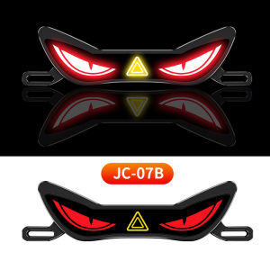 KEVANLY | 1Pcs Motorcycle LED License Plate Light Devil Eyes Rear Tail Decorative Light Rear Vehicle Warning Signal Lamp Universal
