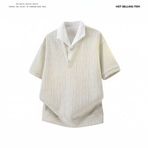 WMNM | Áo Polo Nam Cổ V Patchwork Đẹp Mắt