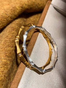 BINGBAO | Antique Bamboo Knot Inlaid Diamonds Bracelet for Women