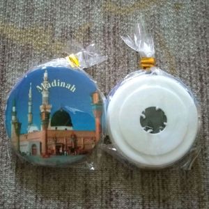 Round Fridge Magnet Makkah Madinah Hiasan Peti Ais Magnet Souvenir Muslim Gift Umrah Haji