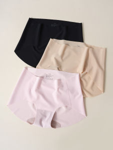 กางเกงชั้นในทรงสามเหลี่ยมเอวกลางสำหรับผู้หญิง ทรงบาง ไร้ตะเข็บ สองชั้น ผ้าฝ้ายแท้ สวมใส่ได้ตลอดทั้งปี กางเกงชั้นในแบบสวมสบาย