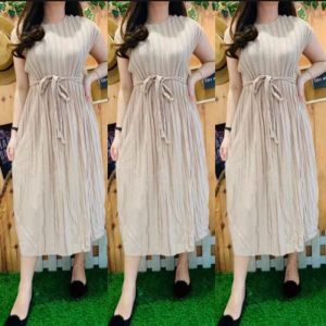 MIDI DRESS POLOS TALI WANITA GAUN PENDEK DASTER MALAM PILSKET LENGAN PENDEK