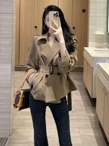 SHANGSHA | Elegant Stylish Slimming Khaki Coat