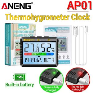 ANENG | Thermohygroneter Digital Clock High Definition Screen Rechargeable Air Thermometer Hygrometer Multiscene Measurement ANENG AP01