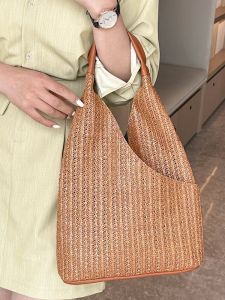 Retro ขนาดใหญ่ความจุมือทอฟาง Tote กระเป๋าสไตล์ญี่ปุ่น Handmade ไหล่เดี่ยวตะกร้ากระเป๋าสําหรับบุรุษและสตรี