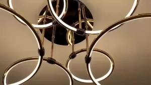 [In Stock]Modern Ceiling Chandelier Led Living Room Dining Room Luxury Gold Aluminum Black Ceiling Light