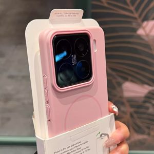 Ultra-Thin Matte Finish Magnetic Sakura Pink Ring Phone Case for Xiaomi 17Pro Max 15 New 14Ultra 13Pro Full Cover Anti-Fall