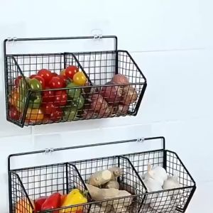 ตะกร้าแขวนเก็บหัวหอม ขิง กระเทียม ดีไซน์หรู ใช้งานง่าย ประหยัดพื้นที่ พร้อมส่ง