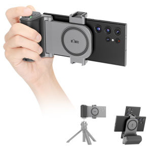 Phone Camera Grip Smartphone Tripod Mount Handle Holder for iPhone 15 Pro Max S23 S22 Ultra with Bluetooth Shutter Selfie Vlog