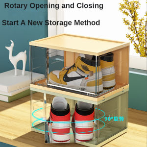 【Fanboxx】Rotating Shoe Storage Organizer Foldable Shoe Storage Cabinet with Doors Durable and Stable Shoe Storage Boxes for Home